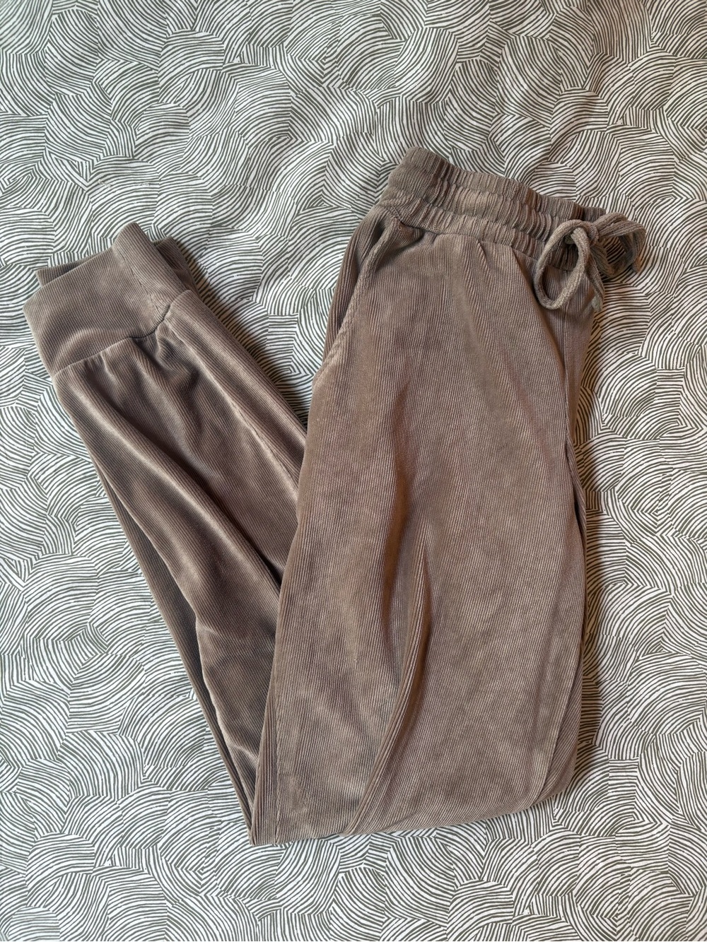 Women's Plush Velour Joggers - Taupe